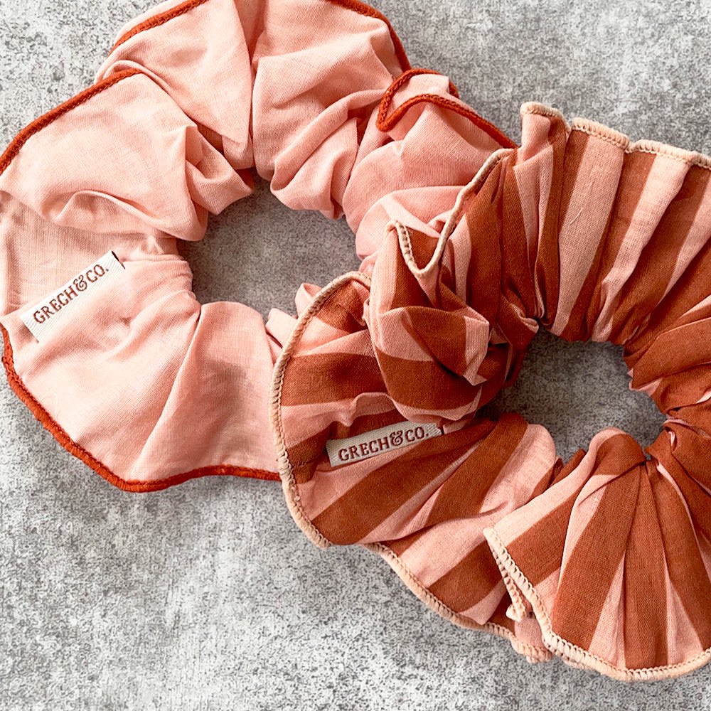 Grech & Co. HAIR SCRUNCHIE SET STRIPES SUNSET+TIERRA グレッチアンドコー シュシュ2点セット （ストライプサンセット+ティエラ） - インポート 輸入 ベビー服 子供服 出産祝い 通販 | vivid LIFE