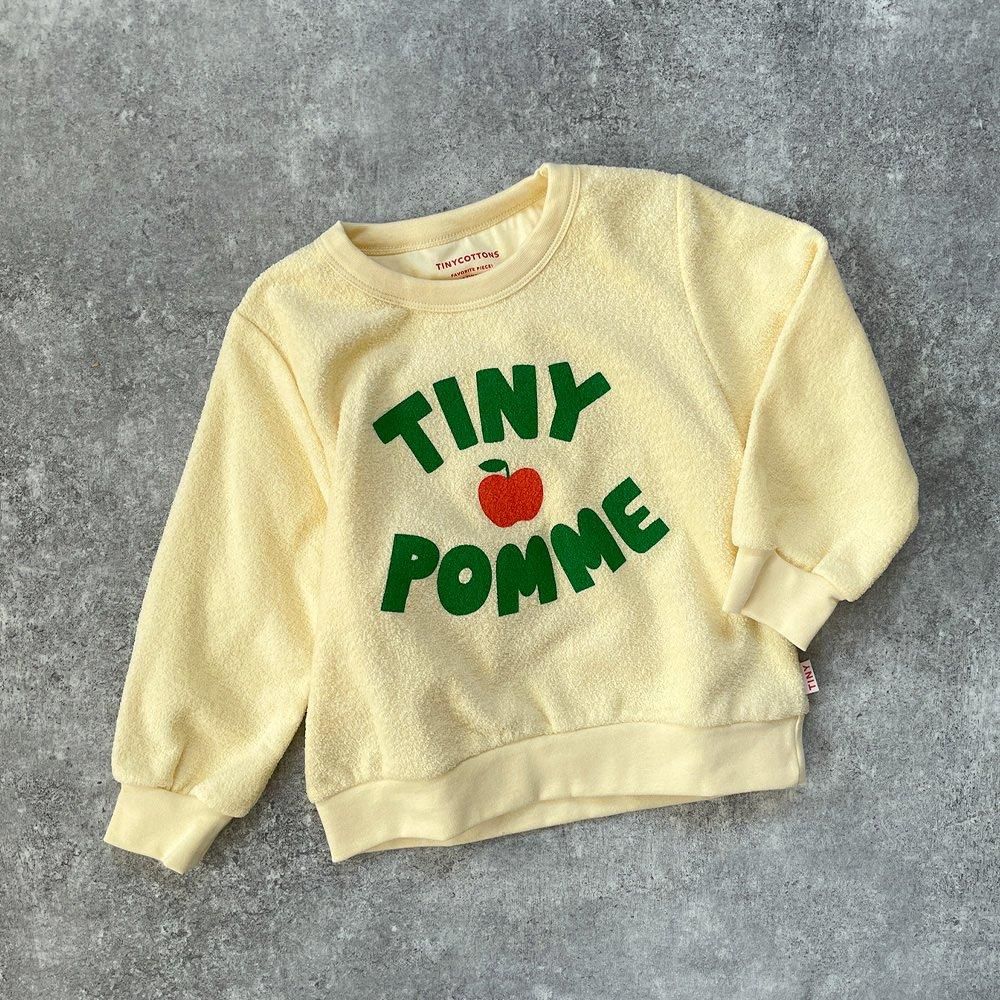 tinycottons TINY POMME SWEATSHIRT dusty
yellow/grass green りんご長袖スウェットシャツ（イエロー/グリーン）