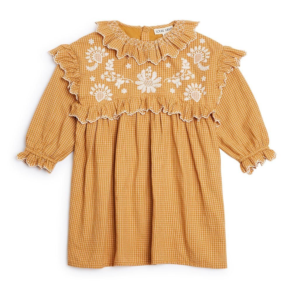 Louise Misha Baby Dress Illi Cinnamon ルイーズミーシャ 襟付き長袖ワンピース（シナモン）