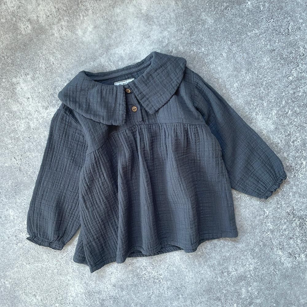 Play Up Baby Cotton cloth tunic Culinary CHIA プレイアップ 襟付き長袖チュニック（チア）