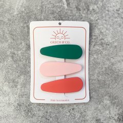 Grech & Co. MATTE CLIPS SET OF 3 Emerald, Blush Bloom, Cajun
Blossom グレックアンドコー ヘアクリップ3点セット（152）