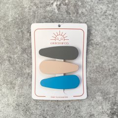 Grech & Co. MATTE CLIPS SET OF 3 Storm, Oat, Azure グレックアンドコー ヘアクリップ3点セット（155/204）