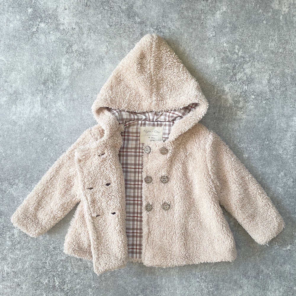 ☆【SALE30%OFF】Rylee + Cru shearling coat putty ライリーアンドクルー シアリングコート（パティ） -  インポート 輸入 ベビー服 子供服 出産祝い 通販 | vivid LIFE