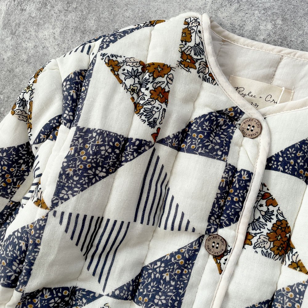 SALE30%OFF】Rylee + Cru quilted longline jacket patchwork natural