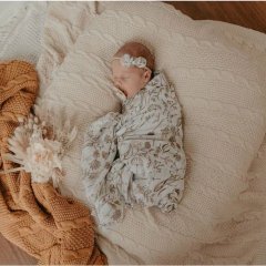 LUNA'S TREASURES WILD MEADOW NEUTRAL PETALS BAMBOO MUSLIN SWADDLE WRAP バンブーモスリンスワドル（ニュートラルペタル）