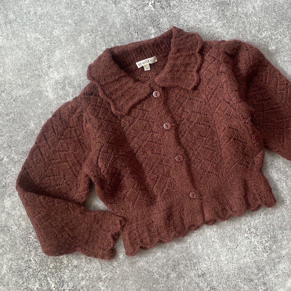 Noralee POINTELLE CARDIGAN WINE ノラリー ポインテール長袖