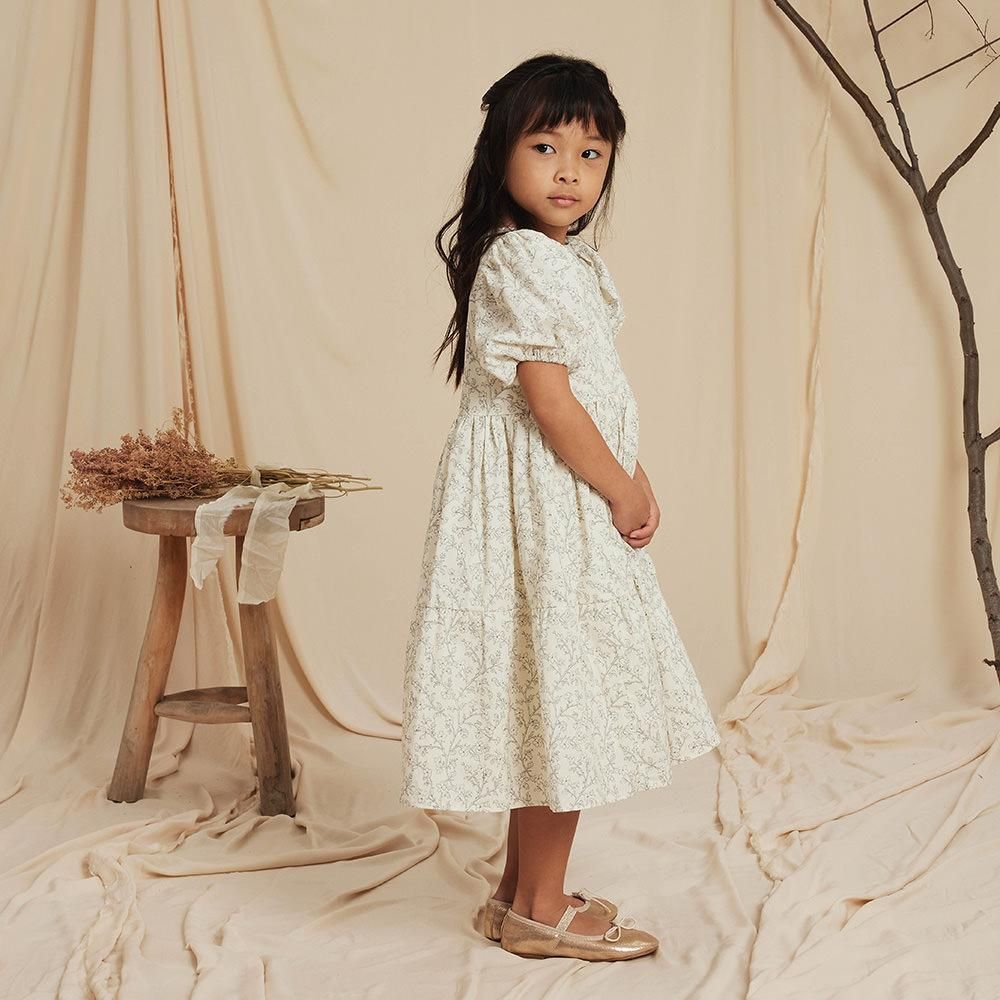 Noralee CHLOE DRESS FRENCH TOILE ノラリー フレンチトワル柄半袖ワンピース（ホワイト） - インポート 輸入 ベビー服  子供服 出産祝い 通販 | vivid LIFE