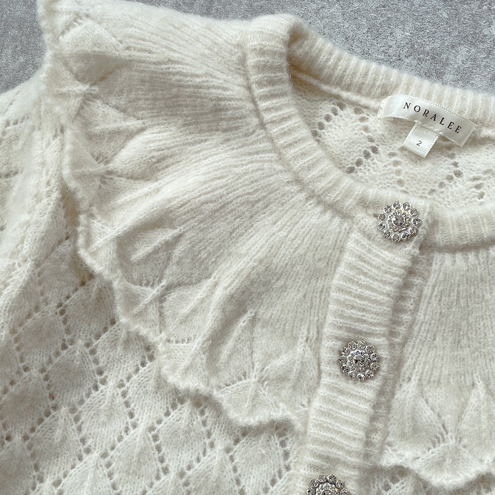 Noralee RUE CARDIGAN NATURAL ノラリー フリル長袖カーディガン