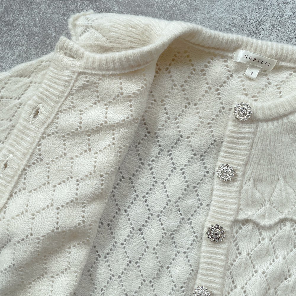 Noralee RUE CARDIGAN NATURAL ノラリー フリル長袖カーディガン