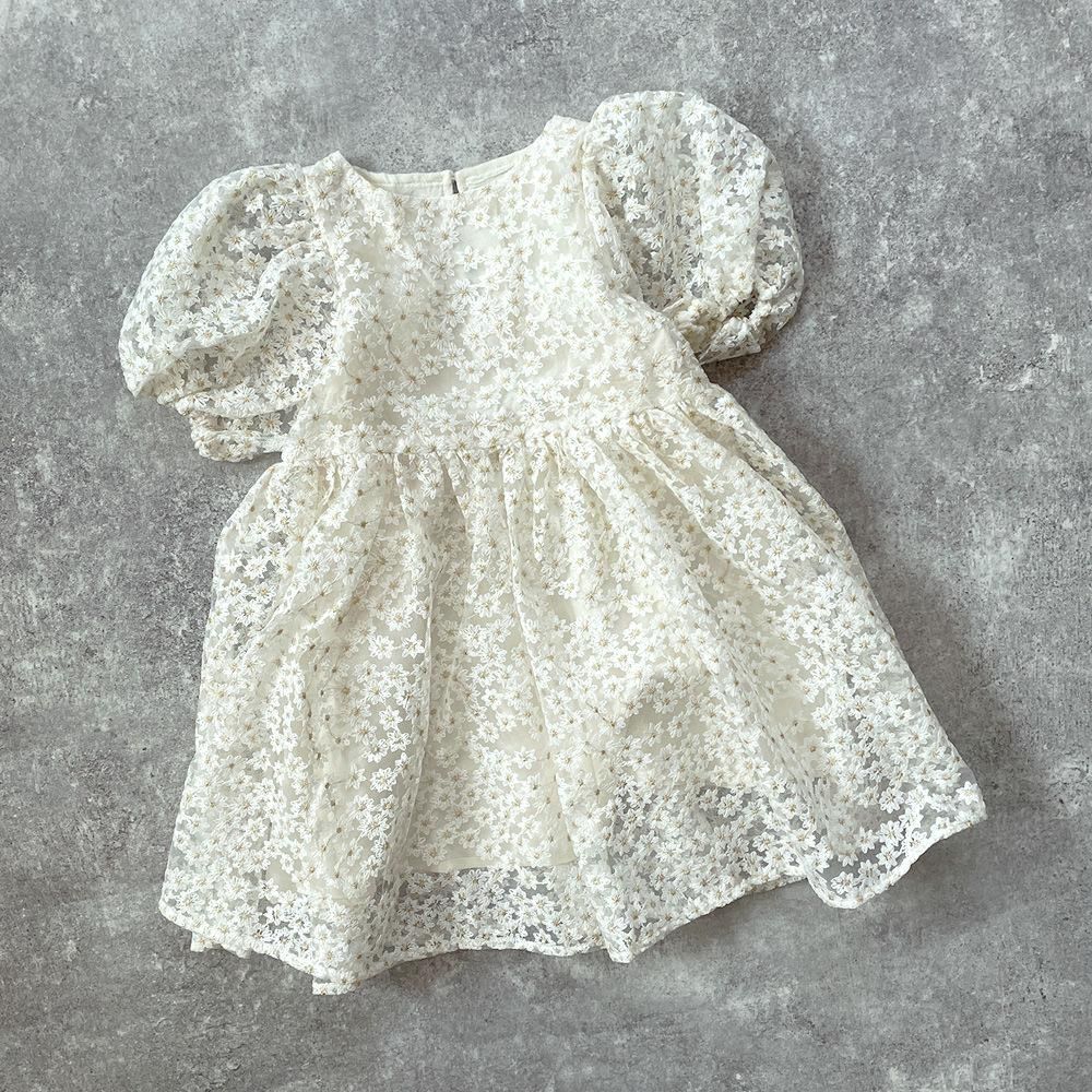 NORALEE ワンピース Noralee CHLOE DRESS EMBROIDERED FLORAL ノラリー パフスリーブ