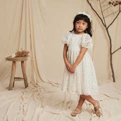 Noralee CHLOE DRESS EMBROIDERED FLORAL ノラリー パフスリーブ半袖刺繍ワンピース（フローラル）