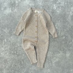 Wilson and Frenchy Knitted Button Growsuit Oatmeal Fleck ウィルソン アンド フレンチー ニットボタングロウスーツ（オートミール）