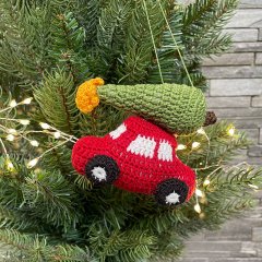 Melange Collection Car with Christmas Tree Ornament メランジェコレクション ニットオーナメント カー