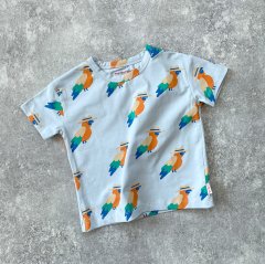 【SALE20%OFF】tinycottons PAPAGAYO TEE washed blue タイニーコットンズ オウム半袖Tシャツ（ウォッシュドブルー）