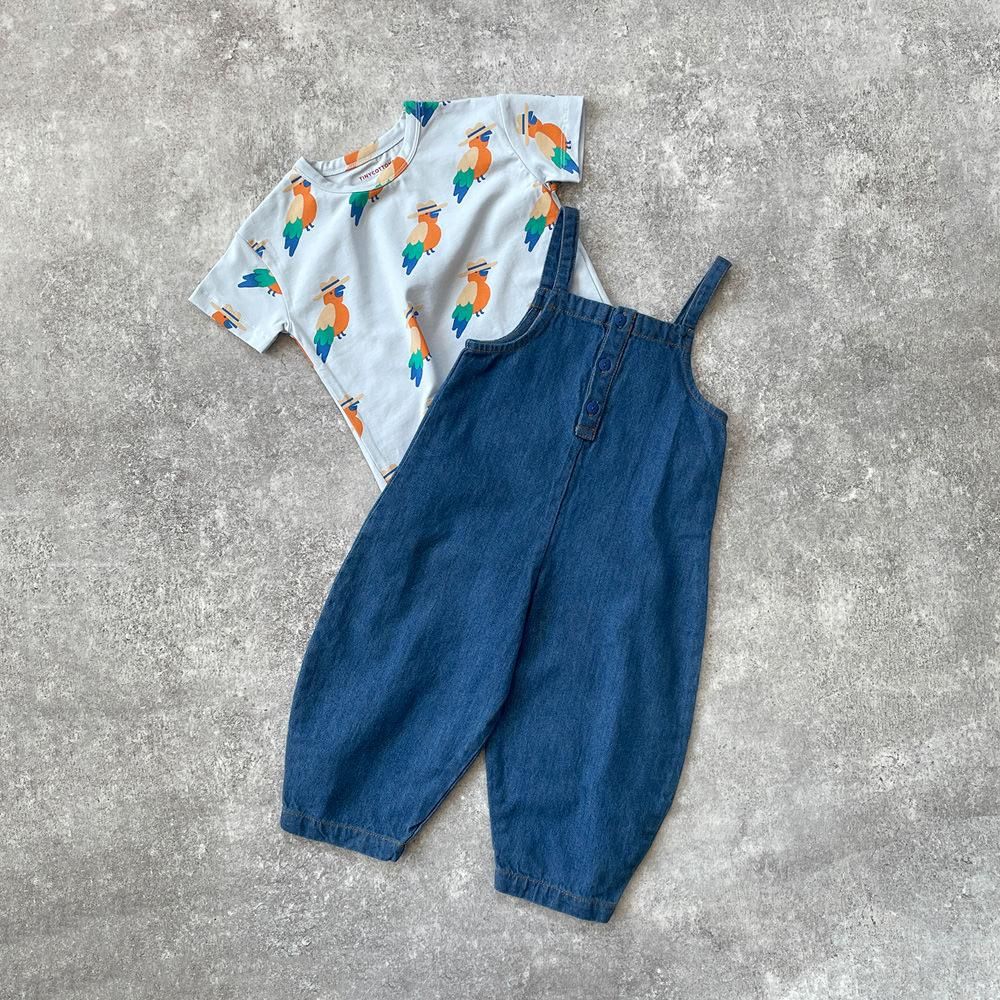 SALE20%OFF】tinycottons SOLID DENIM DUNGAREE deep indigo タイニー 