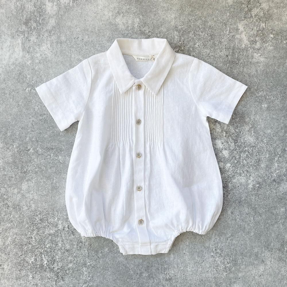 Noralee HENRY ROMPER WHITE �Υ�꡼ ���դ�Ⱦµ����ѡ����ʥۥ磻�ȡ�