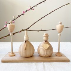 KAHO Decor Wooden hinadolls set with fan & scepter  ȥ ͷåȡ