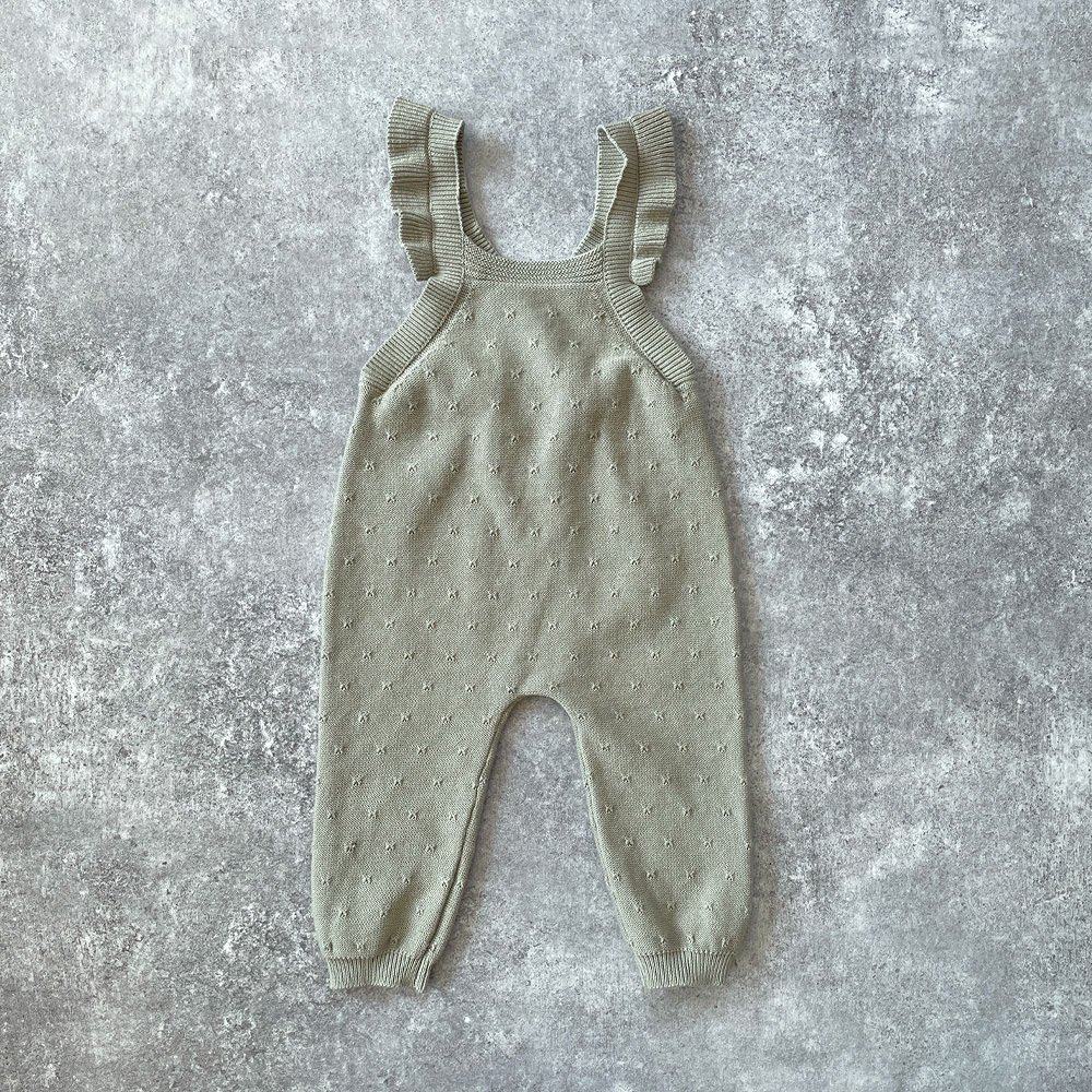 SALE20%OFF】Quincy Mae POINTELLE KNIT OVERALLS | PISTACHIO クインシー メイ  ニットオーバーオール（ピスタチオ） - インポート 輸入 ベビー服 子供服 出産祝い 通販 | vivid LIFE