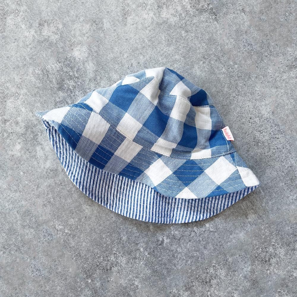 Rockahula Kids Retro Check Bucket Hat Blue ロッカフラキッズ レトロバケットハット（チェックブルー）