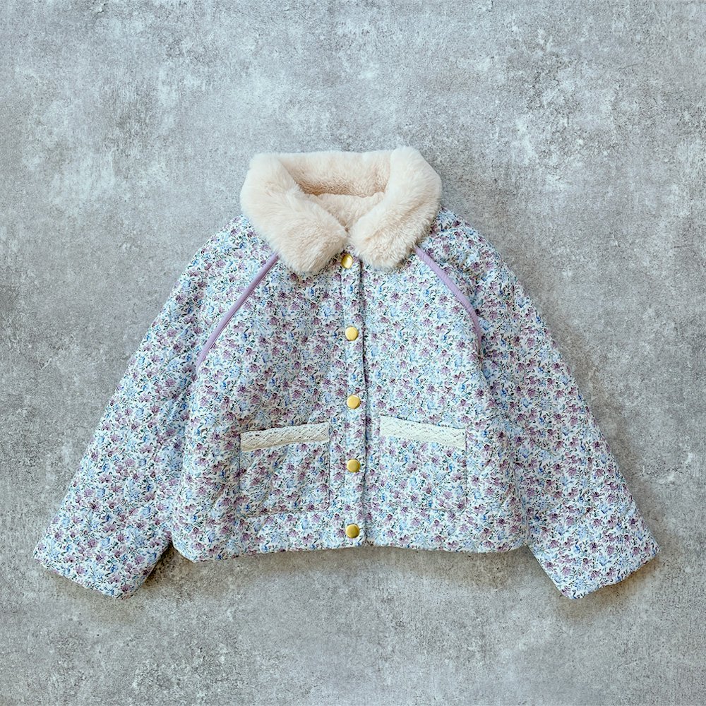 SALE20%OFF】Louise Misha JACKET JASMINA CREAM RETRO PANSY ルイーズミーシャ 中綿ジャケット（クリームレトロパンジー）  - インポート 輸入 ベビー服 子供服 出産祝い 通販 | vivid LIFE