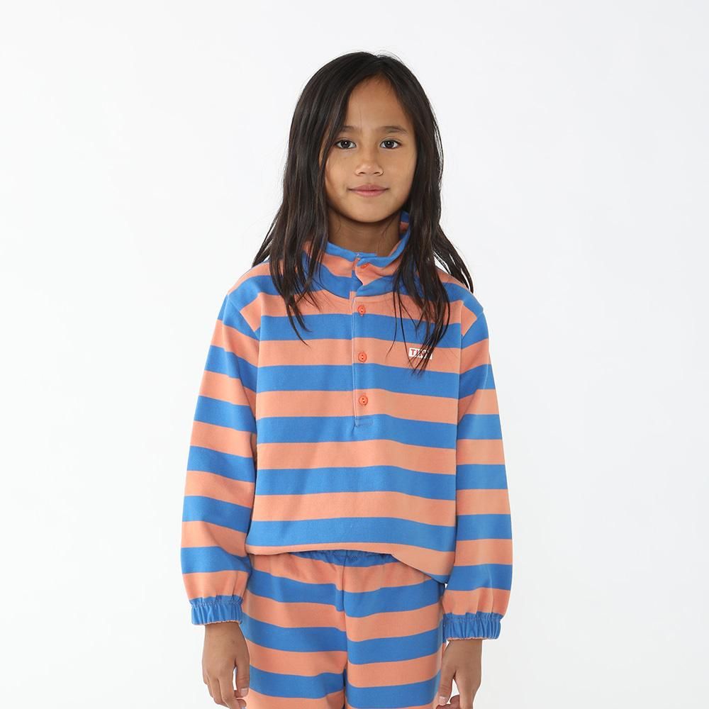 tinycottons TINY STRIPES MOCKNECK SWEATSHIRT light rust/blue 長袖モックネックスウェット（ライトラスト/ブルー）