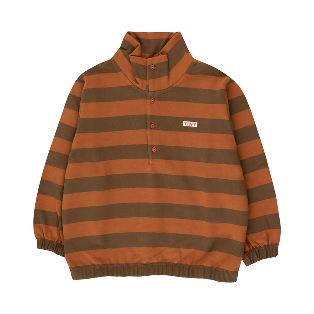 tinycottons TINY STRIPES MOCKNECK SWEATSHIRT brown/dark brown 長袖モックネックスウェット(ブラウン／ダーク）