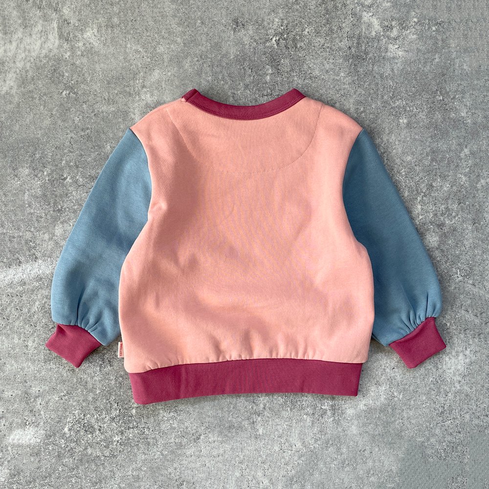 tinycottons SOMMETS DE CHAMONIX SWEATSHIRT peach/milky blue