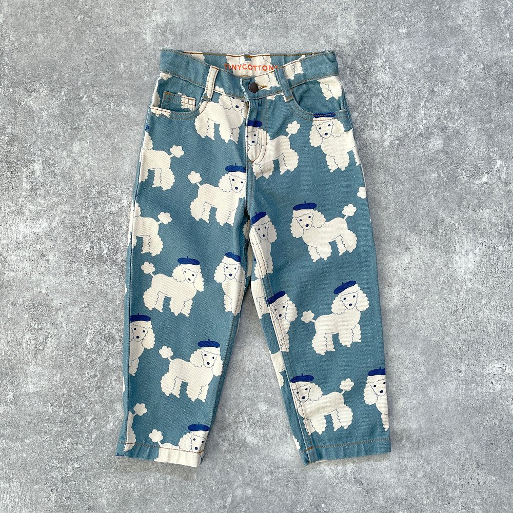 tinycottons TINY POODLE BAGGY JEANS blue grey タイニーコットンズ ...