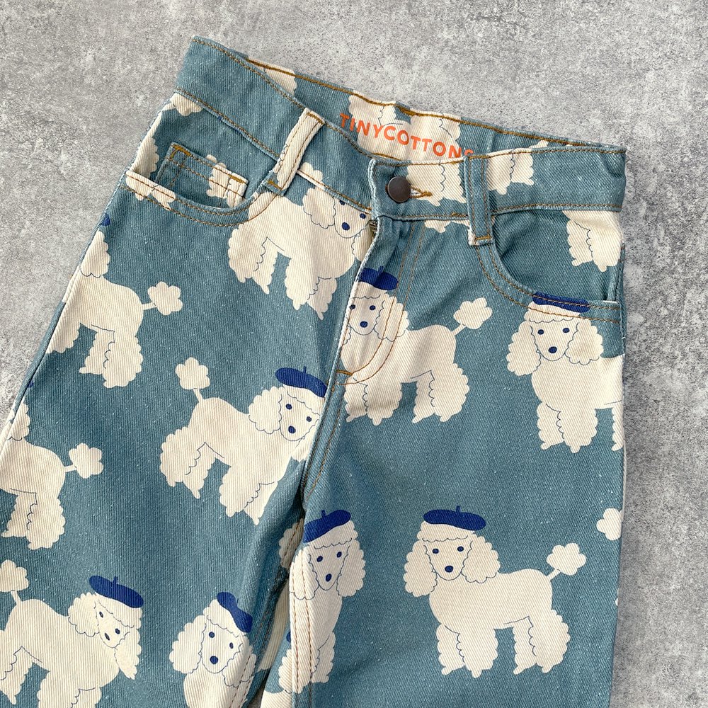 tinycottons TINY POODLE BAGGY JEANS blue grey タイニーコットンズ 