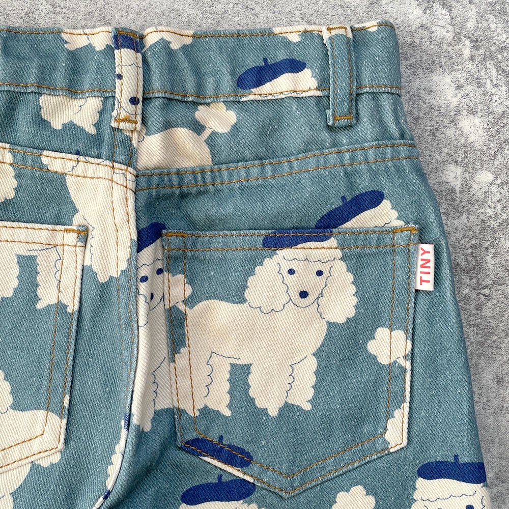tinycottons TINY POODLE BAGGY JEANS blue grey タイニーコットンズ 