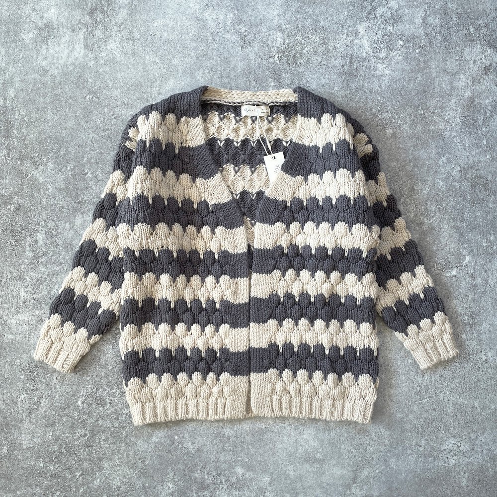 Rylee + Cru BUBBLE KNIT CARDIGAN SLATE STRIPEライリーアンドクルー