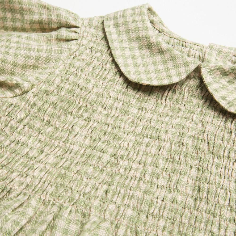 ネリークォーツ　ワンピース　110 Nellie Quats Draughts Dress Pistachio Mini Check Linen
