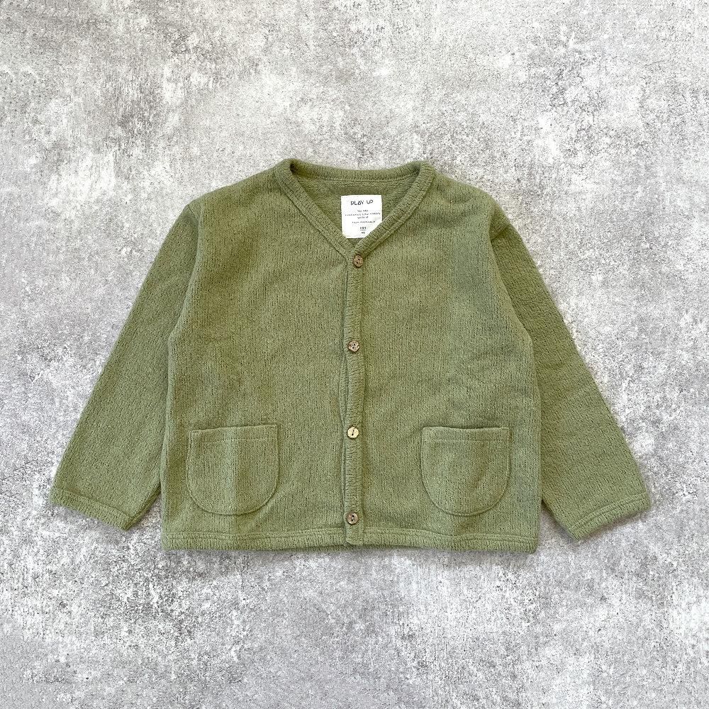 【20%%OFF】Play Up Kids Boy jersey Cardigan プレイアップ ニットカーディガン（グリーン）