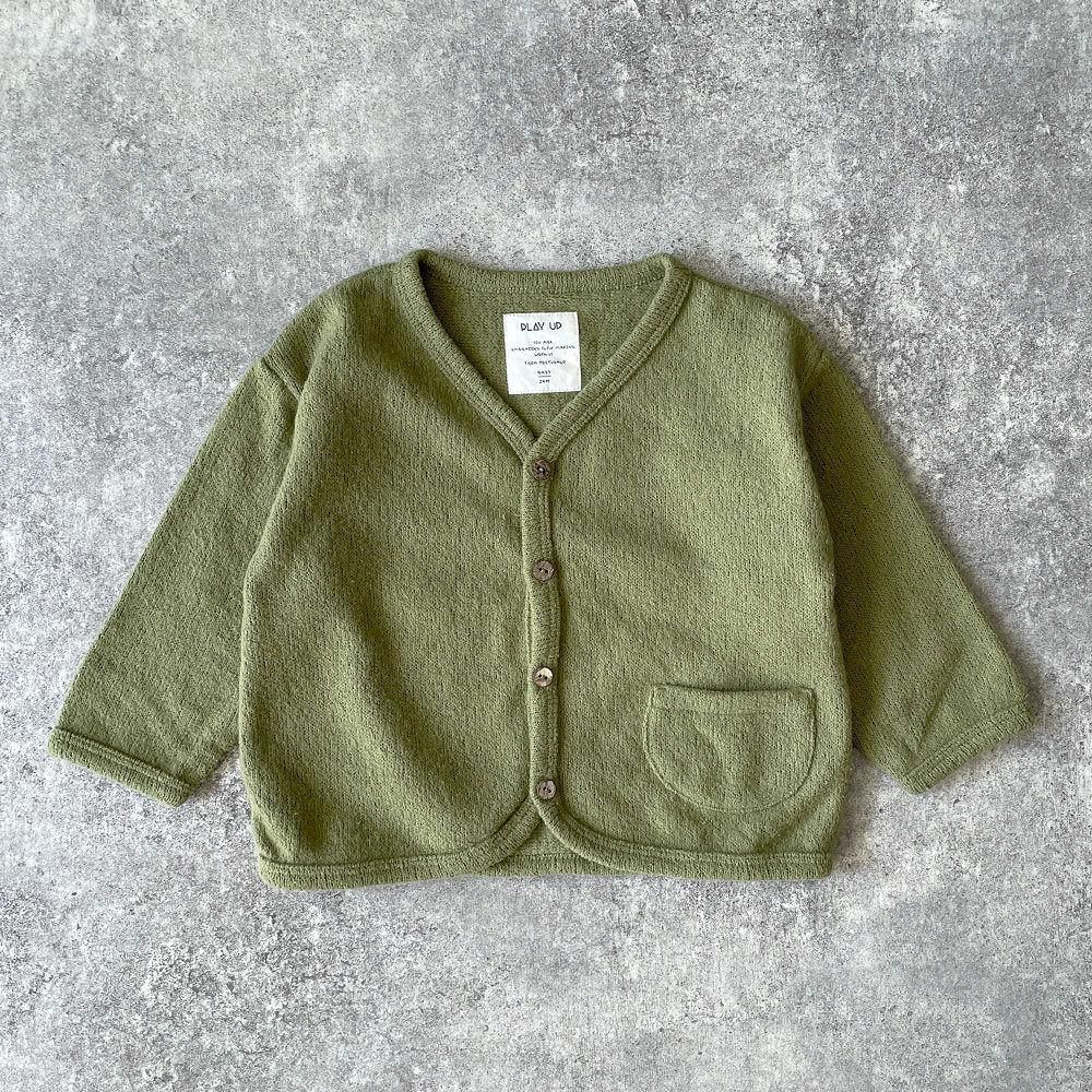 【20%%OFF】Play Up Baby Boy Jersey Cardigan プレイアップ ニットカーディガン（グリーン）