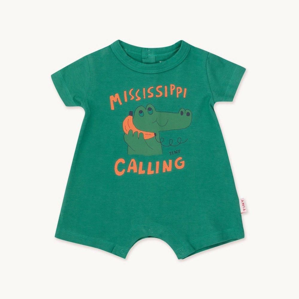 tinycottons MISSISSIPPI ONE-PIECE emerald タイニーコットンズ 半袖ロンパース（エメラルド）