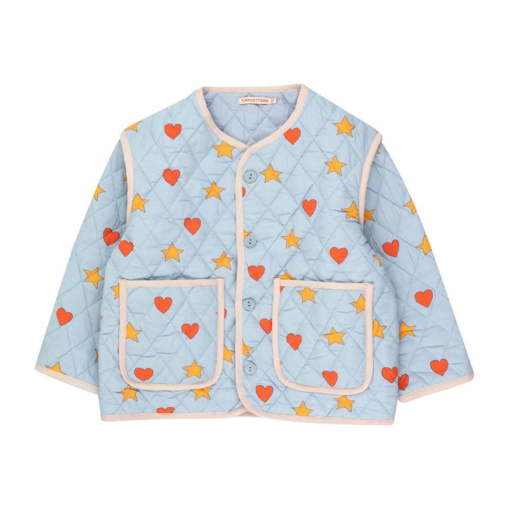 tinycottons HEARTS STARS JACKET sky grey タイニーコットンズ 長袖ジャケット（スカイグレー） - インポート  輸入 ベビー服 子供服 出産祝い 通販 | vivid LIFE