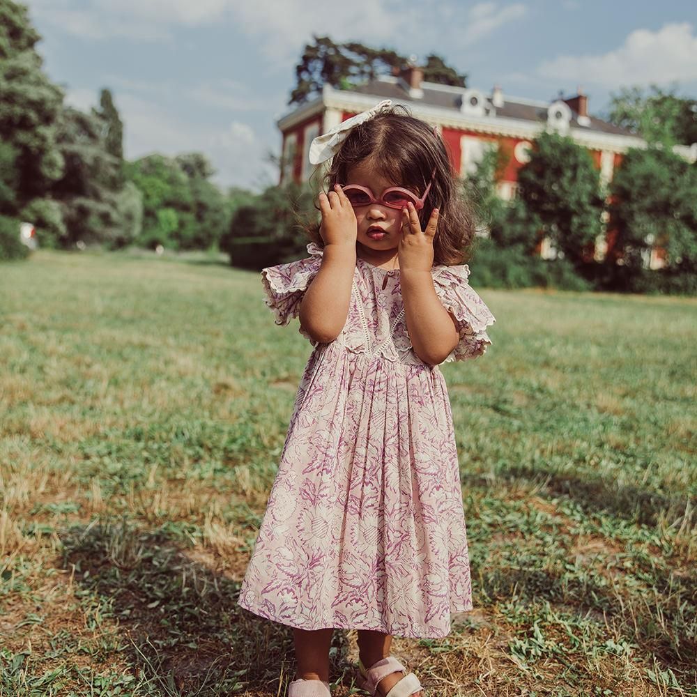 Louise Misha Dress Siloe Pink Daisy Garden ルイーズミーシャ 半袖ワンピース（ピンクデイジーガーデン）