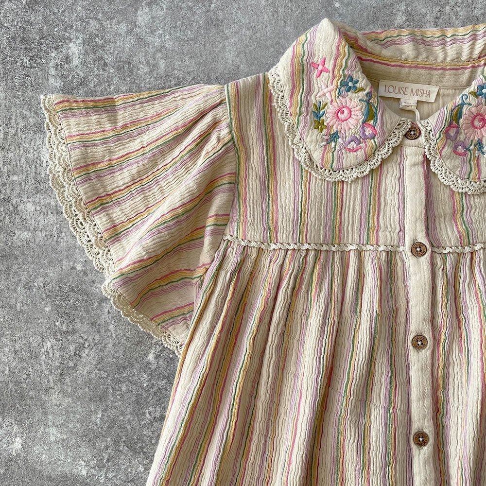SALE】Louise Misha Dress Marla Multicolor Rainbow Lines