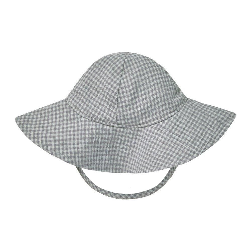 Quincy Mae WOVEN SUN HAT BLUE GINGHAM クインシー メイ サンハット（ブルーギンガム）