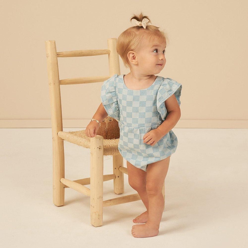 Rylee + Cru KALEA ROMPER || BLUE CHECK ライリーアンドクルー ロンパース（ブルーチェック）