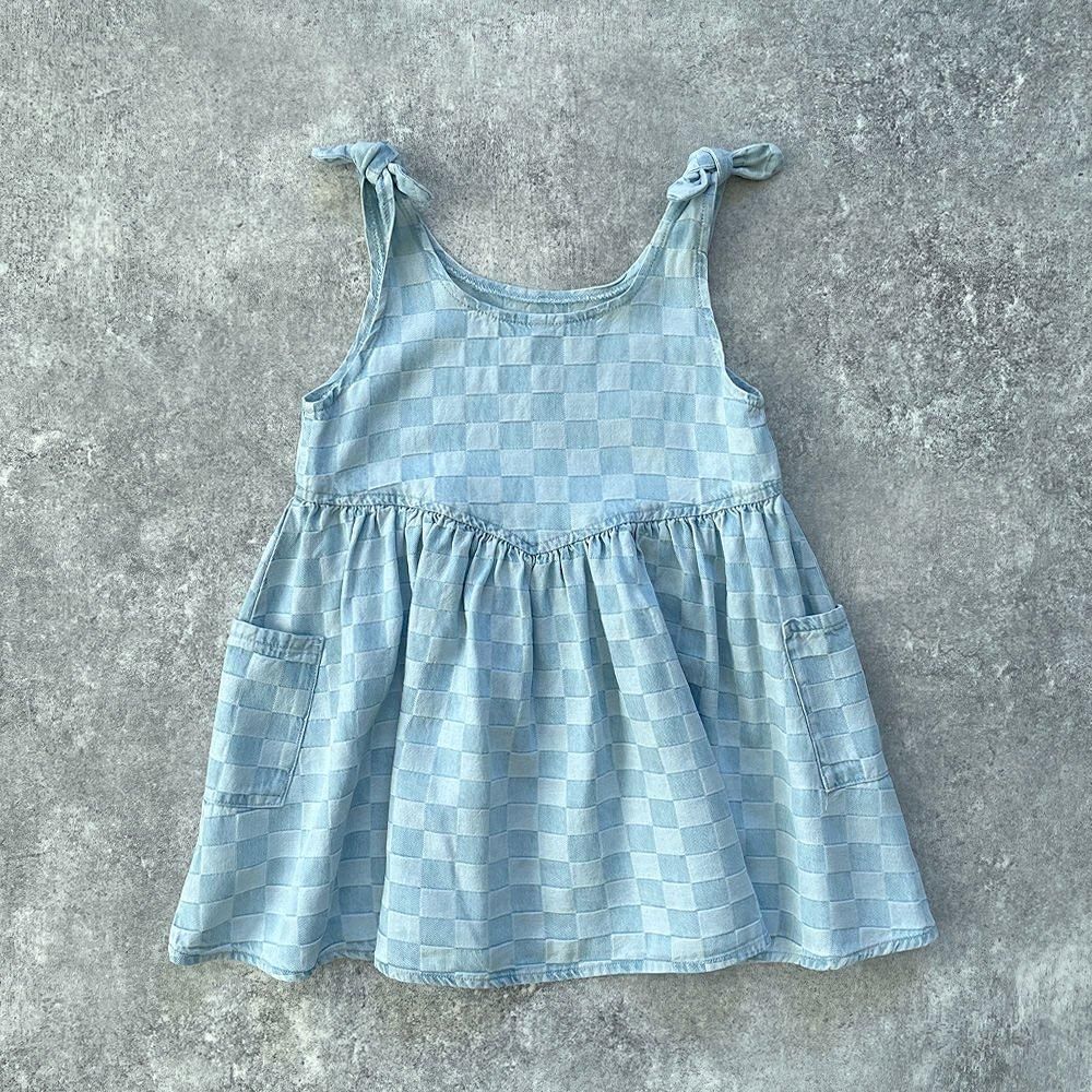 Rylee + Cru SUMMER DRESS || BLUE CHECK ライリーアンドクルー 肩紐ワンピース（ブルーチェック）