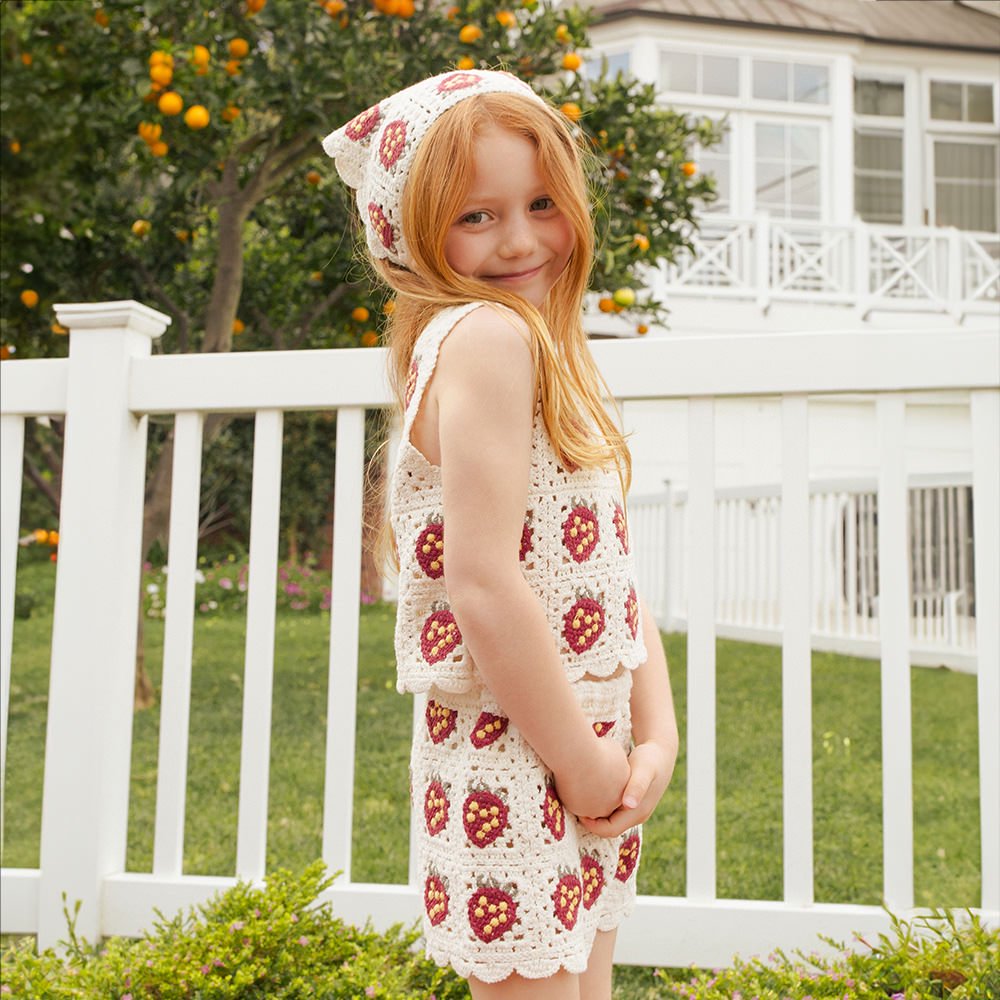 Rylee + Cru CROCHET TANK SET || STRAWBERRY ライリーアンドクルー タンクトップ+パンツセット（ストロベリー）  - インポート 輸入 ベビー服 子供服 出産祝い 通販 | vivid LIFE