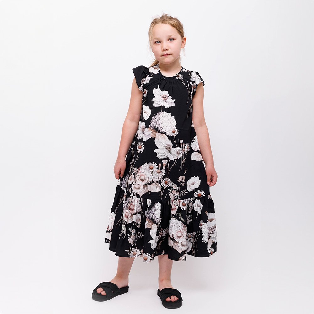 Christina Rohde Dress No.146 Black クリスティーナ ローデ ノースリーブ花柄ワンピース（ブラック） - インポート  輸入 ベビー服 子供服 出産祝い 通販 | vivid LIFE