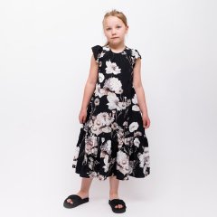 Christina Rohde Dress No.146 Black クリスティーナ ローデ ノースリーブ花柄ワンピース（ブラック）