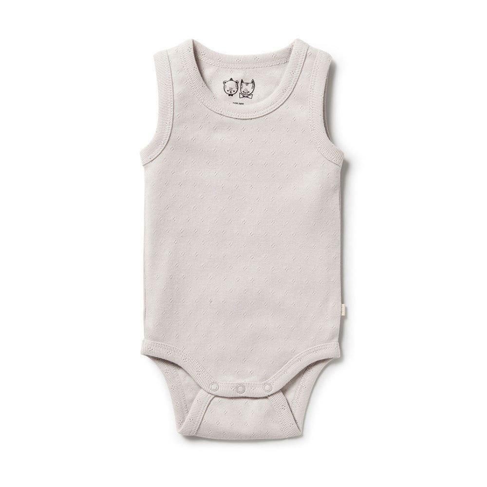 Wilson and Frenchy Organic Pointelle Singlet Bodysuit Clay ウィルソン アンド フレンチー ノースリーブボディ（クレイ）