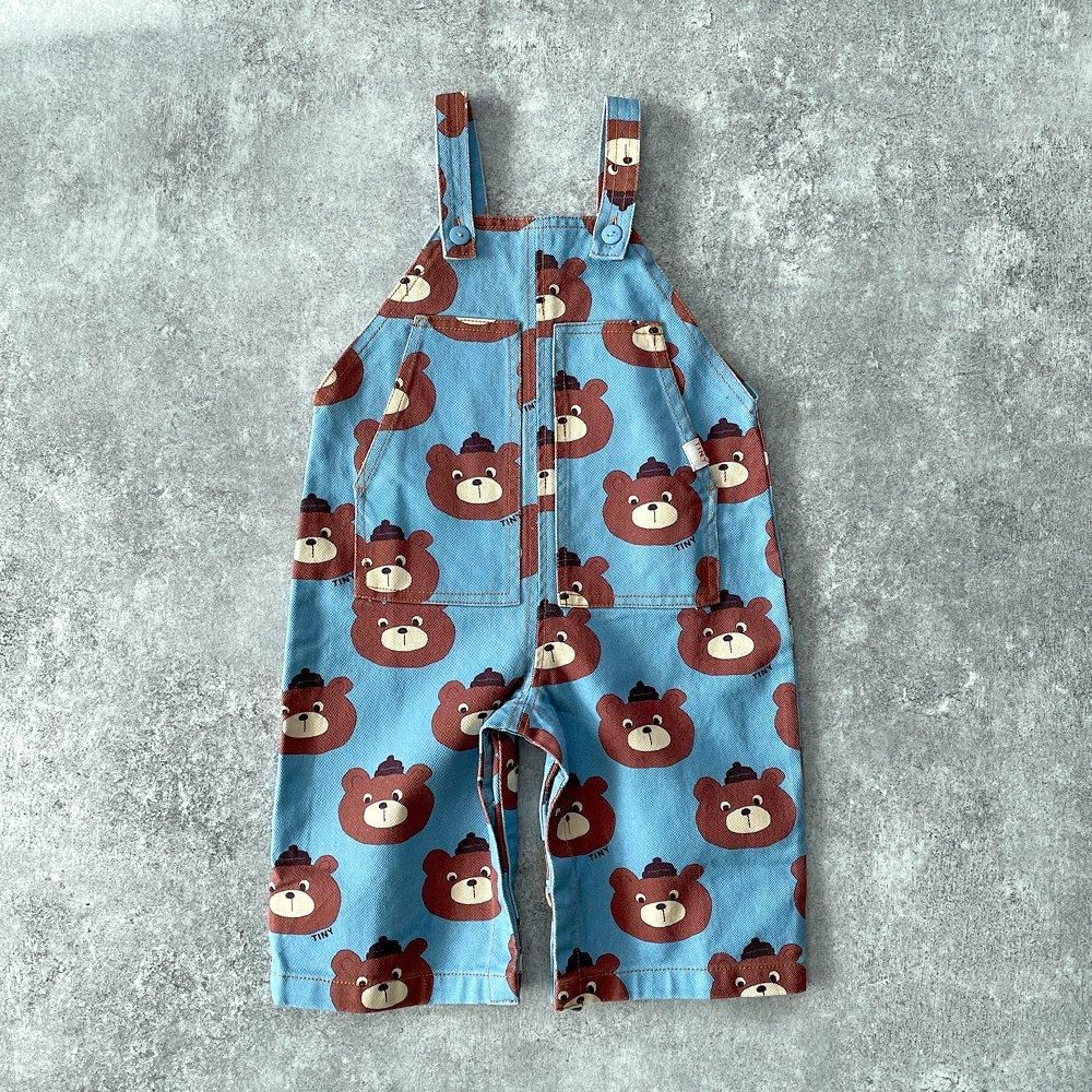 美品】TinyCottonsクマ柄ロンパース オレンジ - メルカリ TINY COTTONS