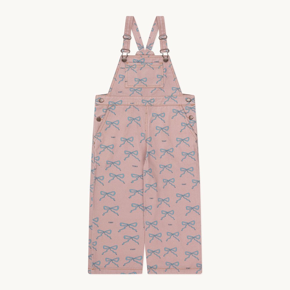 tinycottons BOWS DENIM DUNGAREE taupe タイニーコットンズ デニムサロペット（トープ） - インポート 輸入  ベビー服 子供服 出産祝い 通販 | vivid LIFE