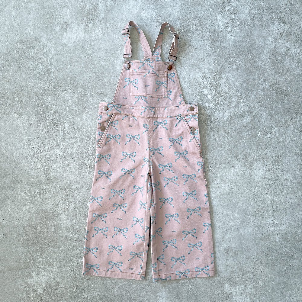 tinycottons BOWS DENIM DUNGAREE taupe タイニーコットンズ デニムサロペット（トープ） - インポート 輸入  ベビー服 子供服 出産祝い 通販 | vivid LIFE