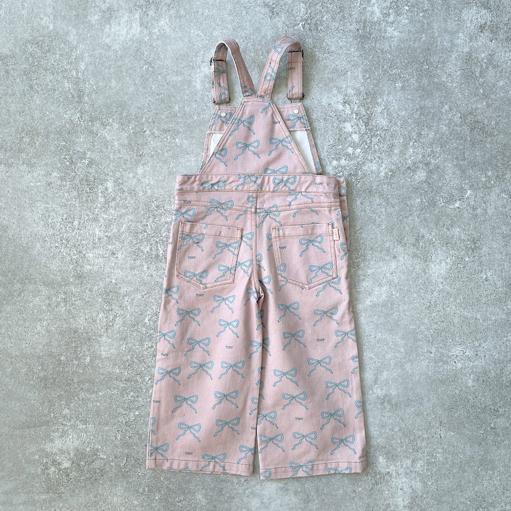 tinycottons BOWS DENIM DUNGAREE taupe タイニーコットンズ デニムサロペット（トープ） - インポート 輸入  ベビー服 子供服 出産祝い 通販 | vivid LIFE