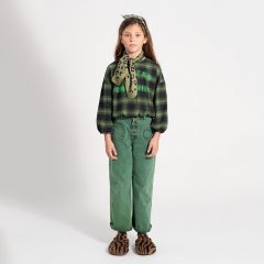 piupiuchick FLANNEL BLOUSE GREEN & BLACK CHECKED ԥԥå ե֥ͥ饦ʥ꡼&֥åå